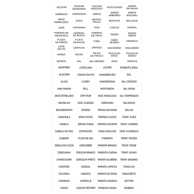 Kit Etiquetas para Mantimentos e Temperos 117 Unidades