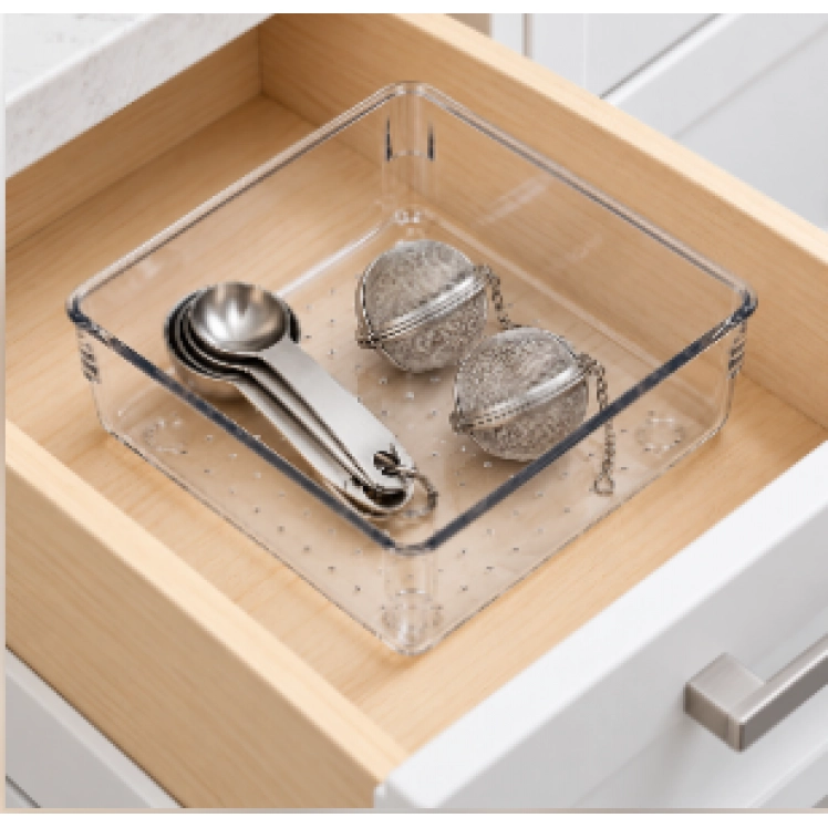 Organizador de Gavetas Largo Cristal P – 15,3 x 15,3 x 5,6 cm – UD020014