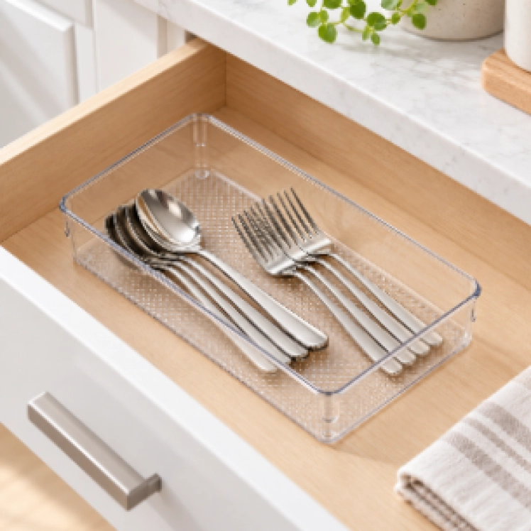Organizador De Gavetas Largo Cristal G 30,3 x 15,4 x 5,6cm UD020016