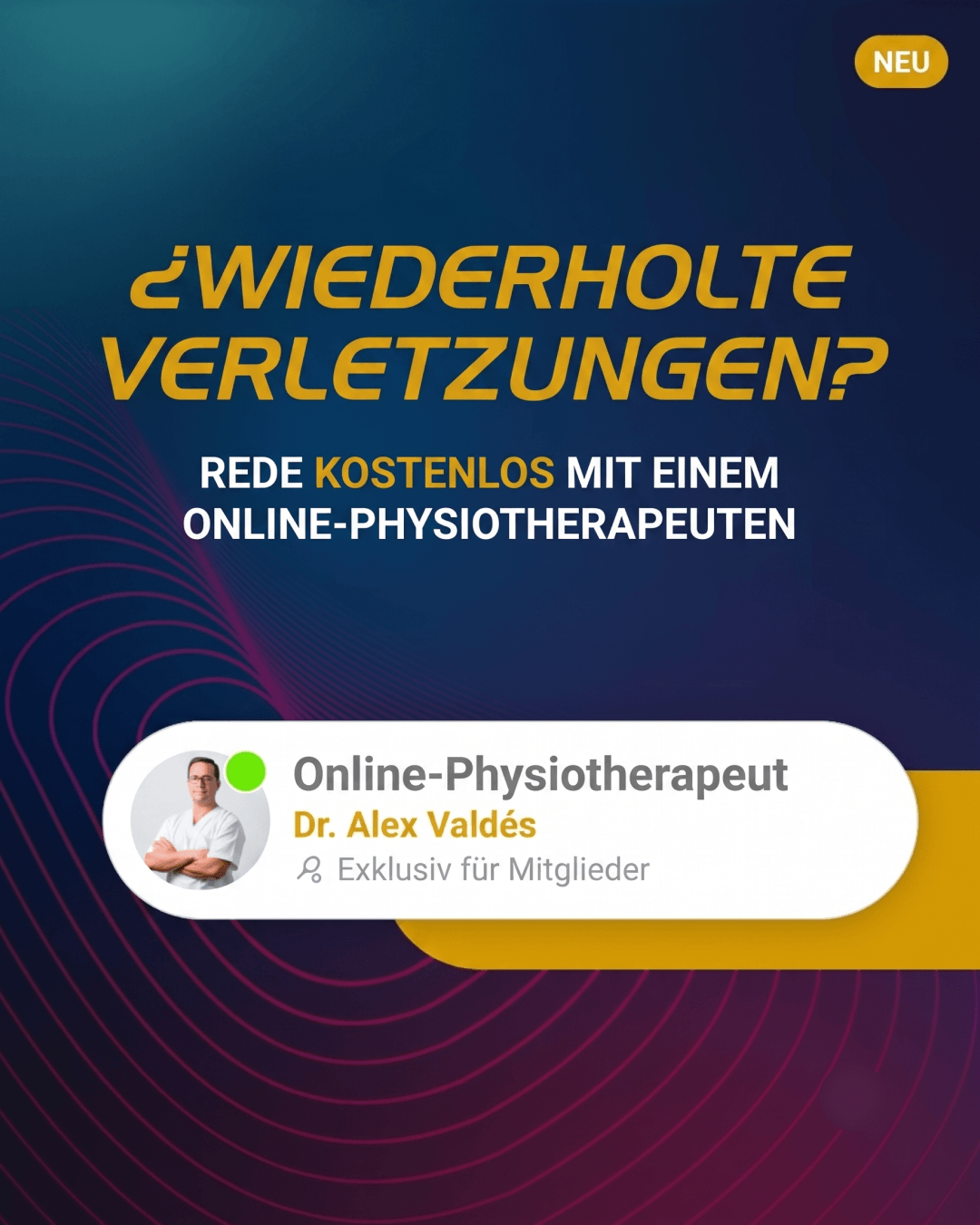 Ejemplo de publicación en Instagram sobre el servicio de telemedicina de MeetingDoctors junto a Series Nacionales de Pádel: Consulta médica online gratuita, ¿lesiones recurrentes? habla gratis con un fisioterapeuta online