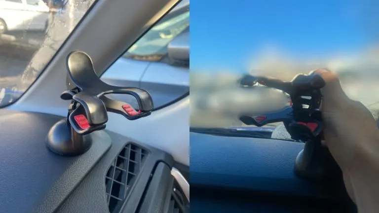 ダイソー「スマホホルダー クリップタイプ 車内用」
