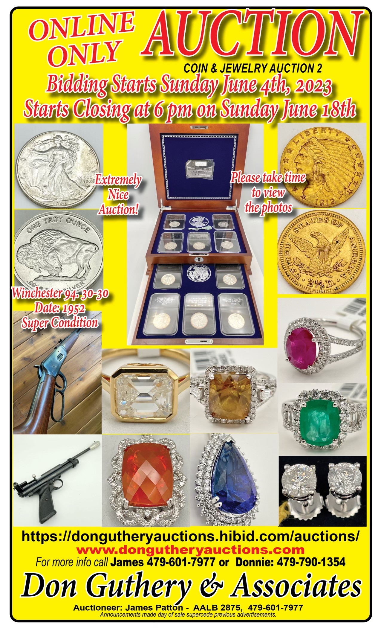 Bidding Closed! Gallery Auction: Firearms, Sterling, Gold, Jewelry, Coins,  Art, Shortwave, Fishing, Collectibles & More! - ByceAUCTION LTD. Ohio  Auctioneer #2006000019