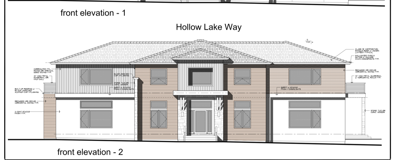 Sketch design of the hollow lake way house