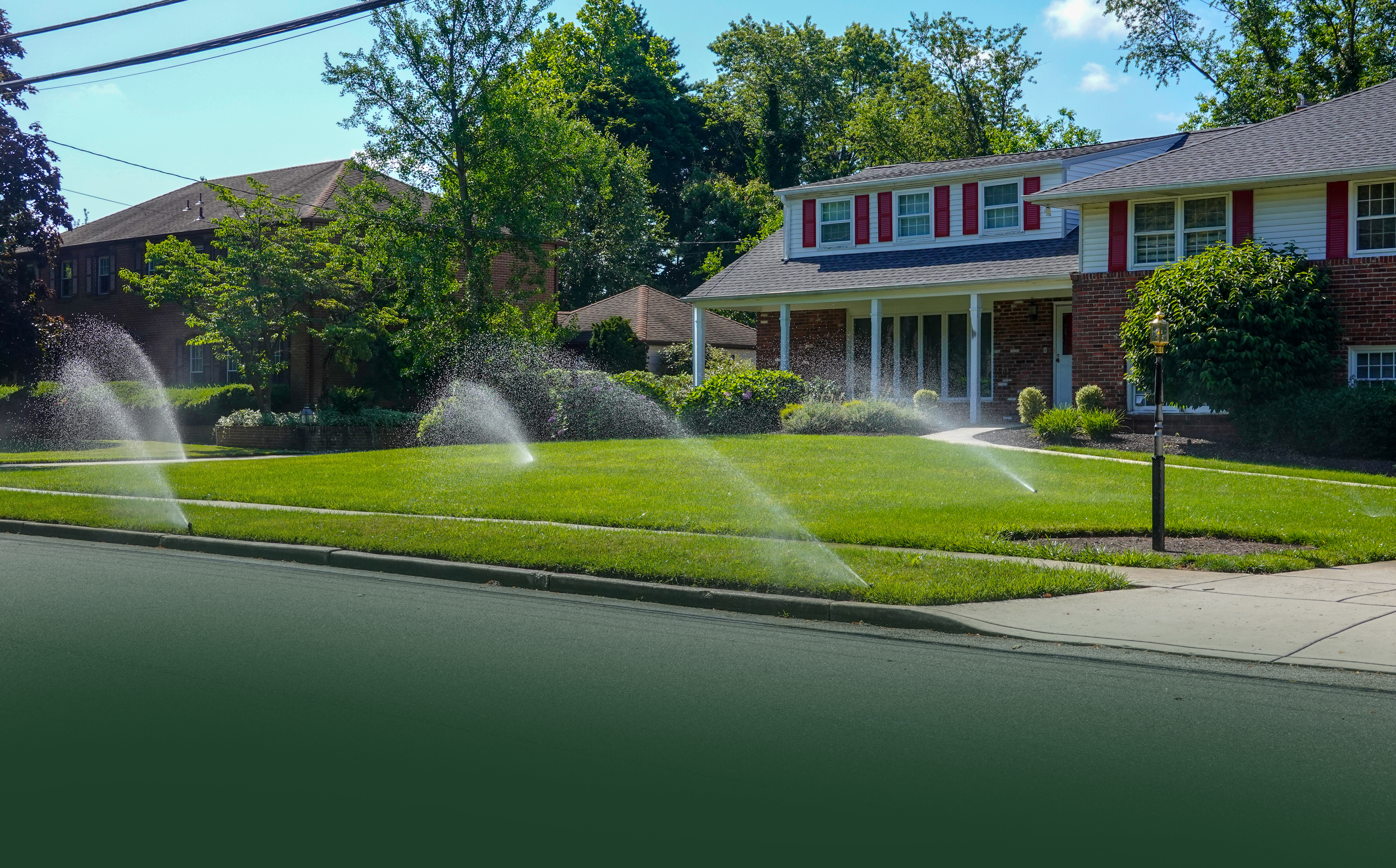 A well-maintained suburban lawn