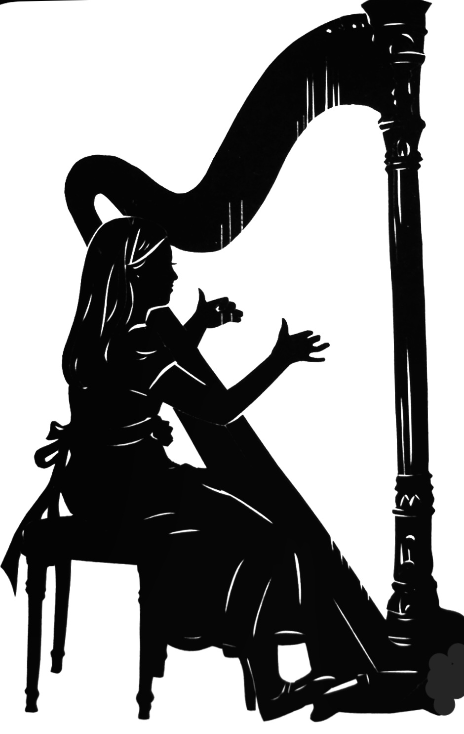 Little Harpist Silhouette