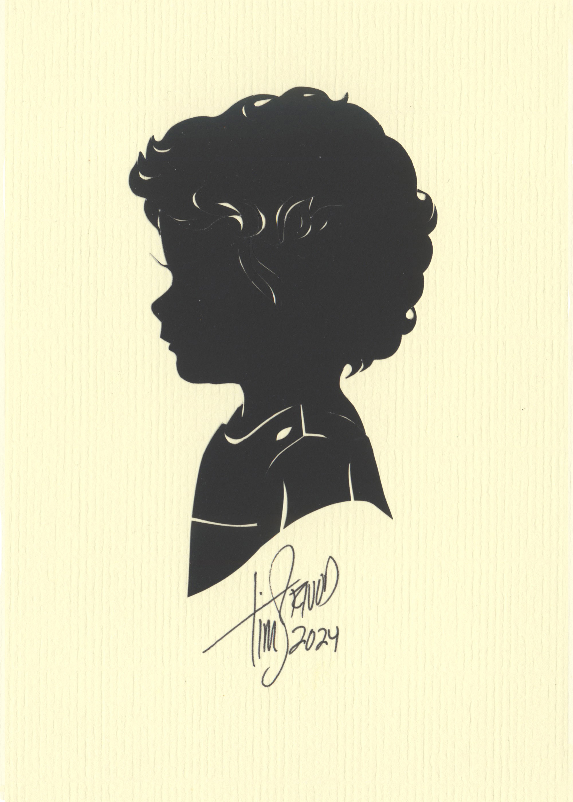 Curly Hair Boy Silhouette