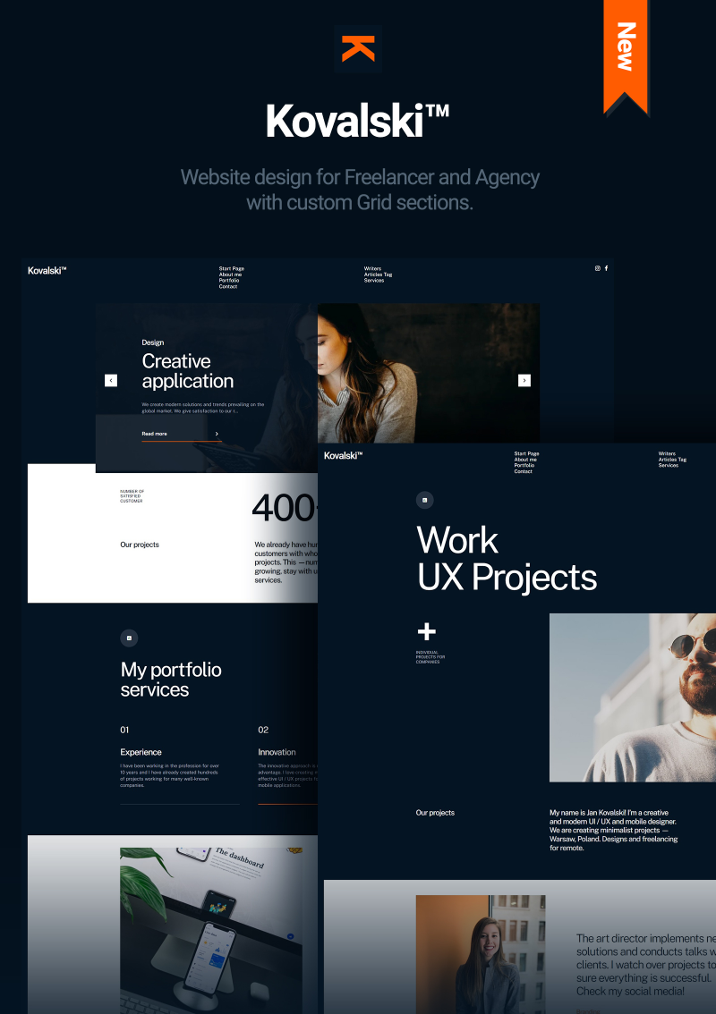 Design mock up for Freelancer | Kovalski