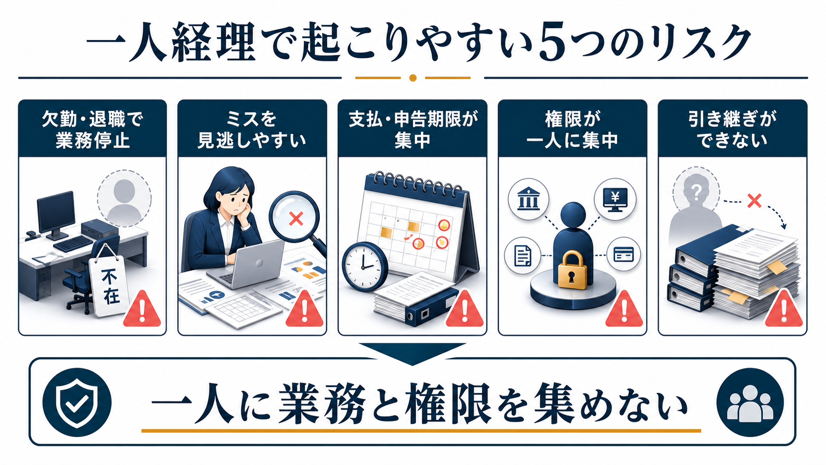 一人経理で起こりやすいリスク