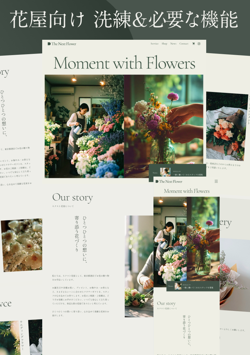 テンプレート 花屋サイト｜店舗向け のデザインイメージ