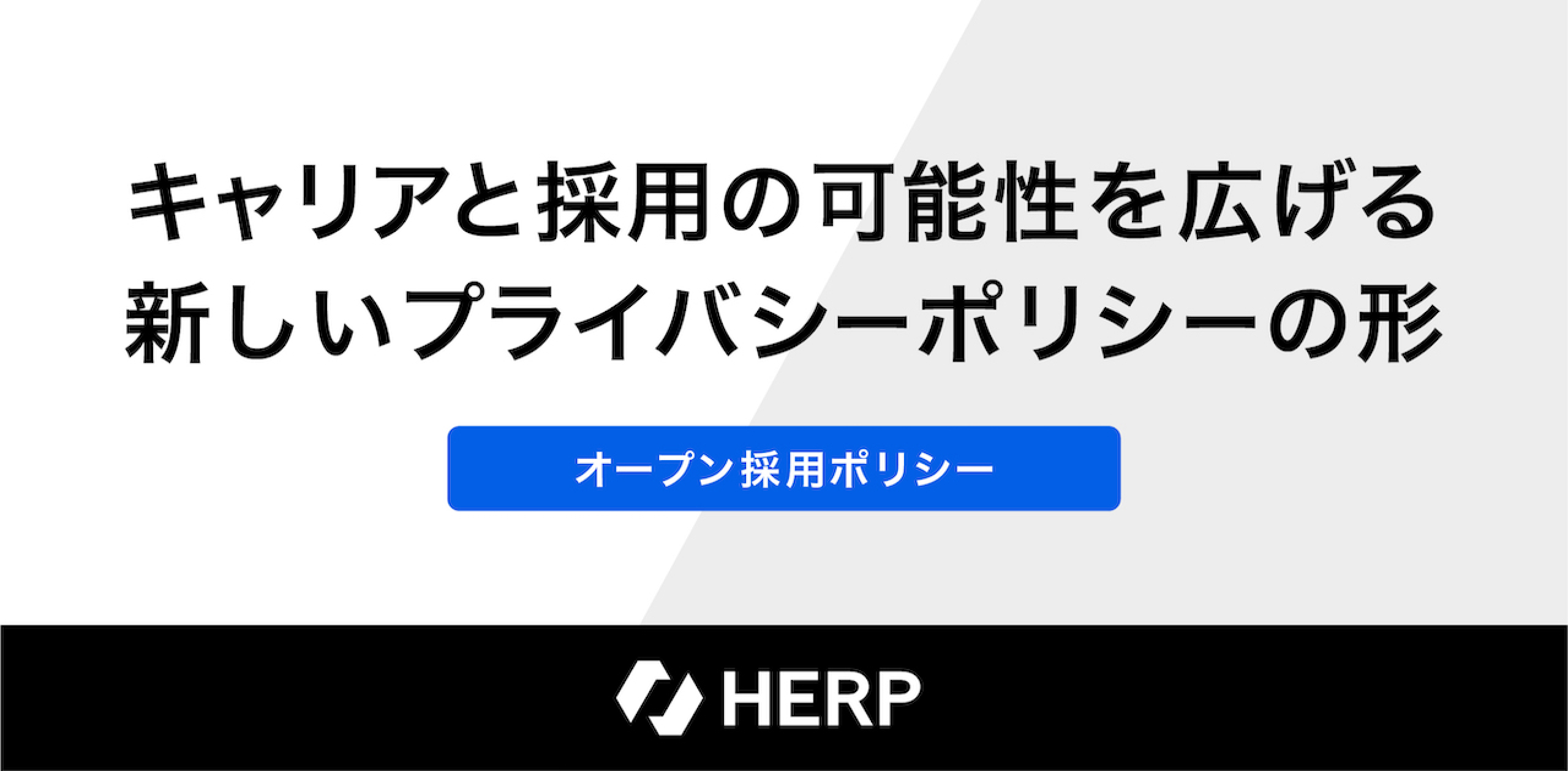 オープン採用ポリシー｜採用に特化したプライバシーポリシー規定のひな形｜株式会社HERP