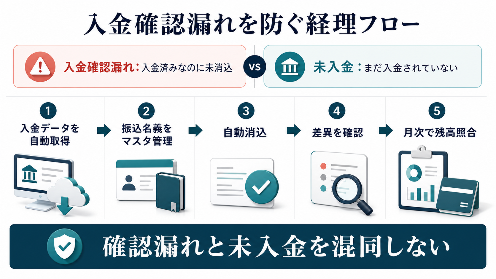 入金確認漏れを防ぐ経理フロー