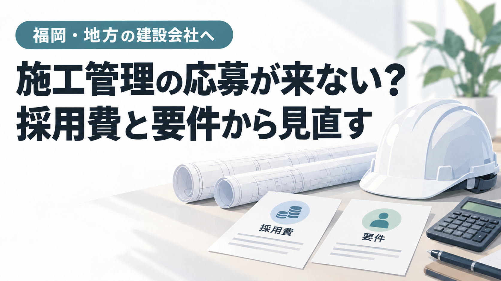 施工管理の求人に応募が来ない原因は？福岡・地方の建設会社が見直す採用の順番