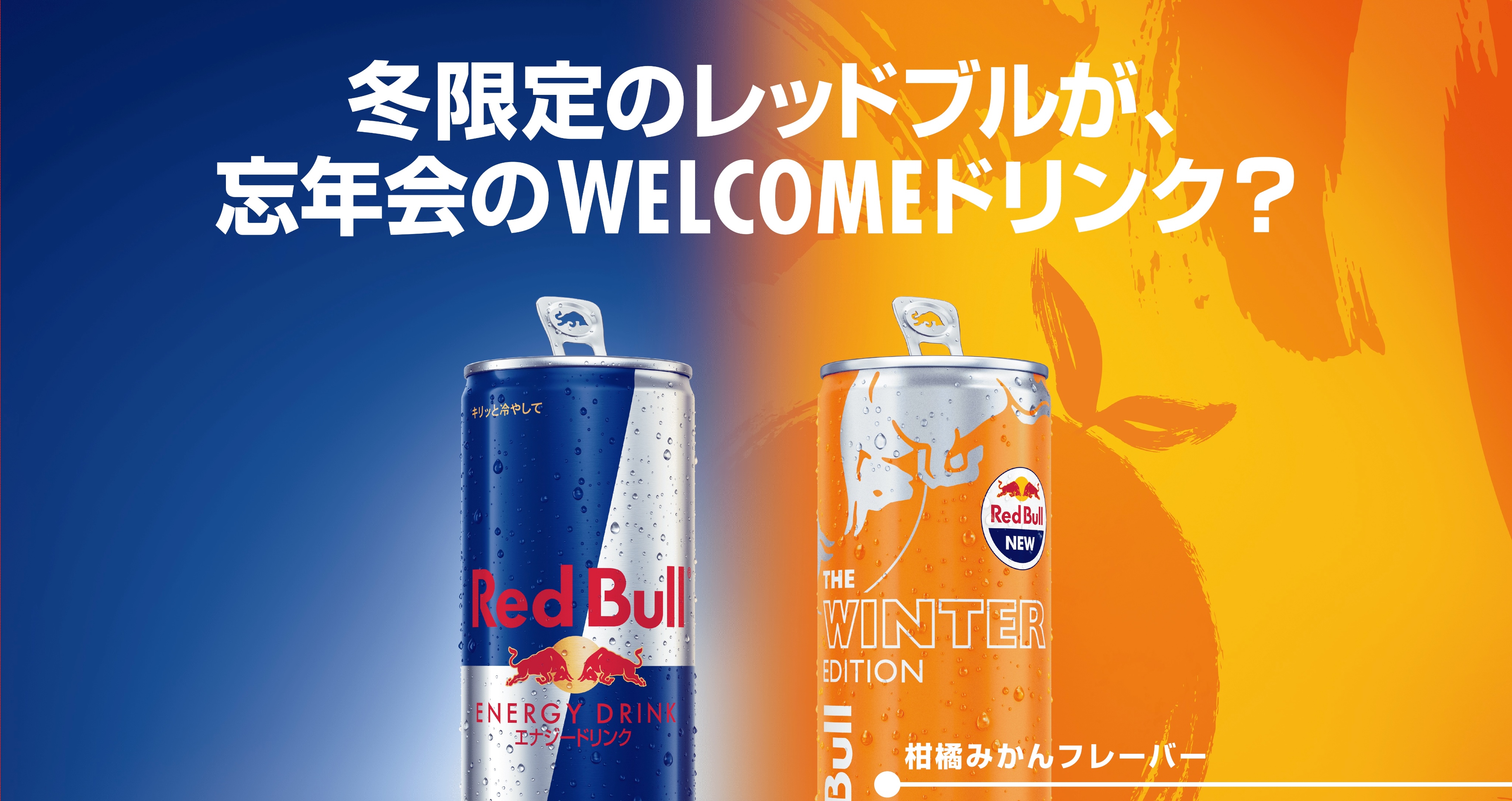 Red Bull Energy Drink Winter Edition, featuring mandarin