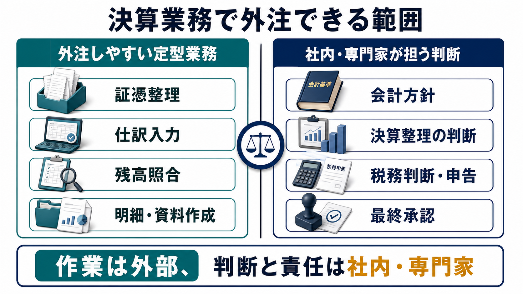 決算業務で外注できる作業