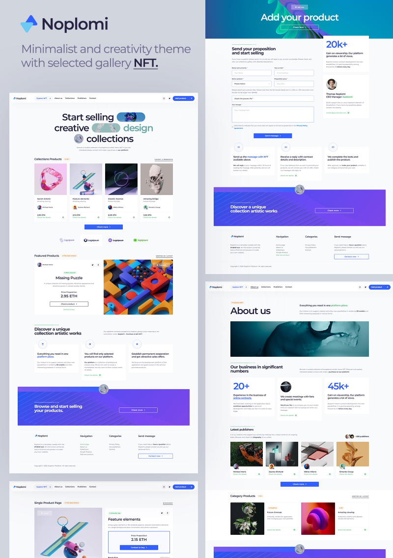 Design mock up for Gallery | Noploni