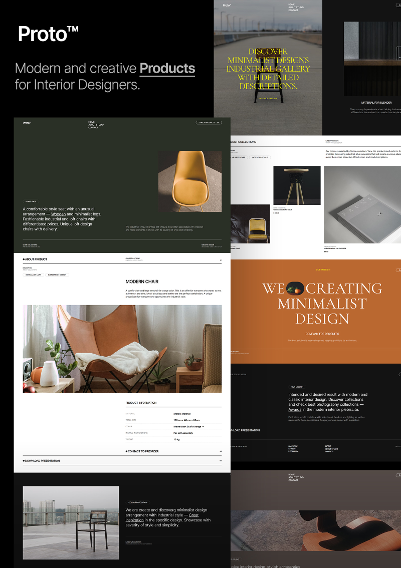 Design mock up for Interior Designer | Proto