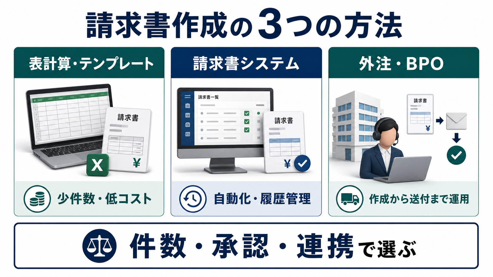 請求書作成の方法比較