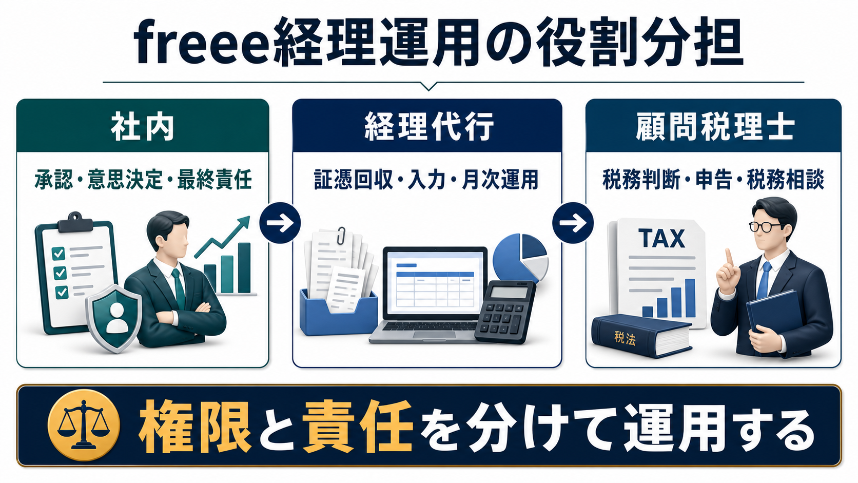 freee経理運用の役割分担