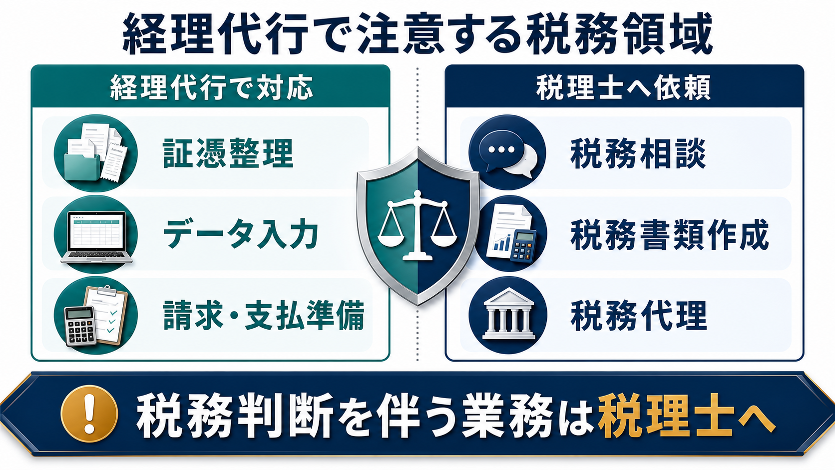 経理代行で注意すべき税務領域