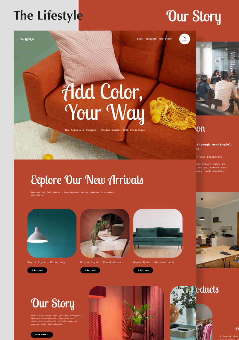 Design mock up for The Lifestyle