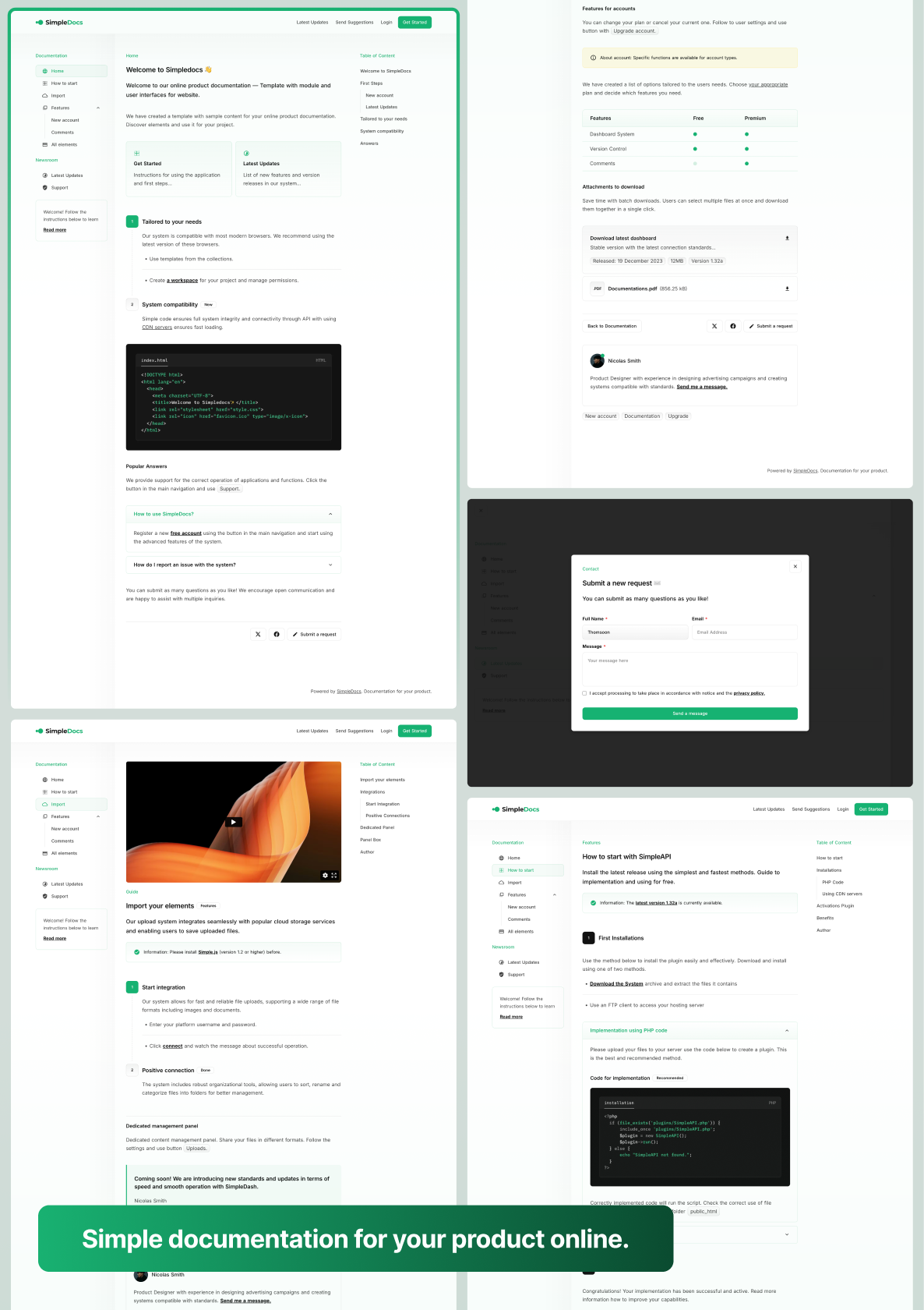 Design mock up for SimpleDocs | Docs & Wikis