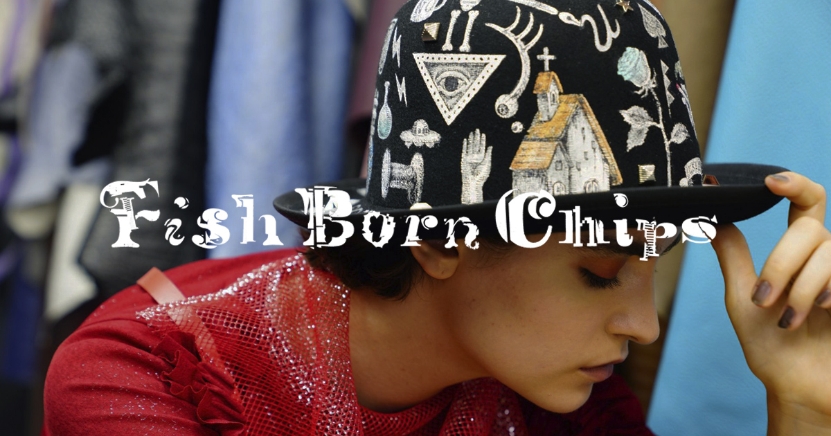 【限定セール！】 Fish 出来し 葉の 黒 チップス ボーン フィッシュ Chips Born 帽子
