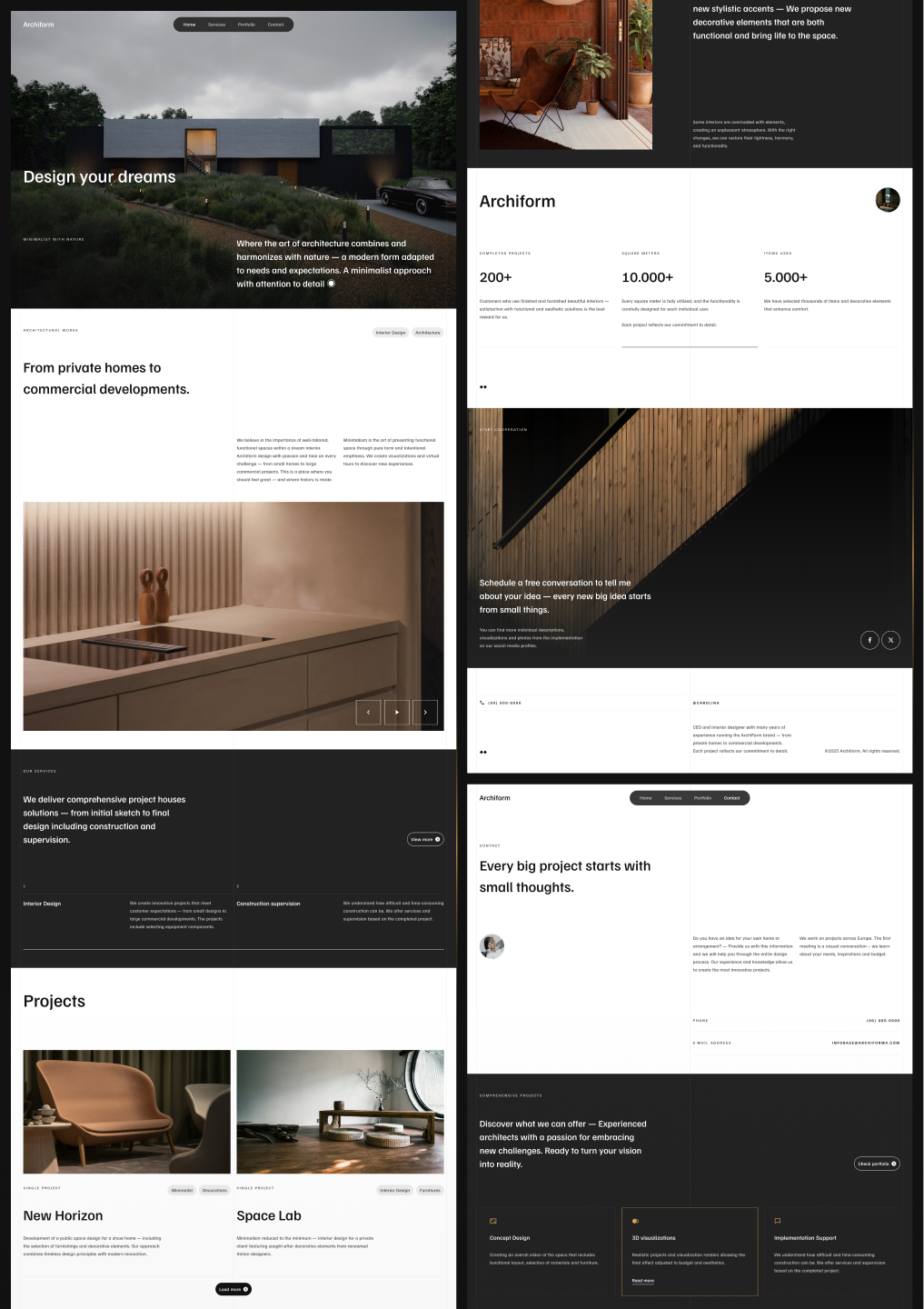 Design mock up for Archiform | Portfolio