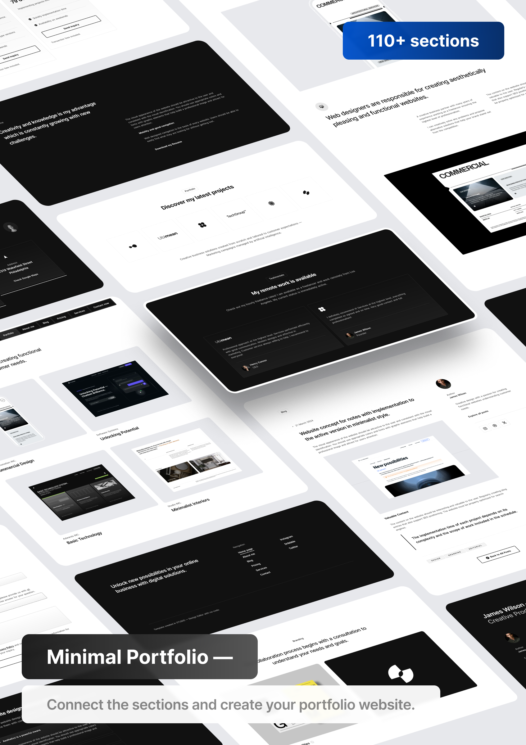 Design mock up for Minimal Portfolio