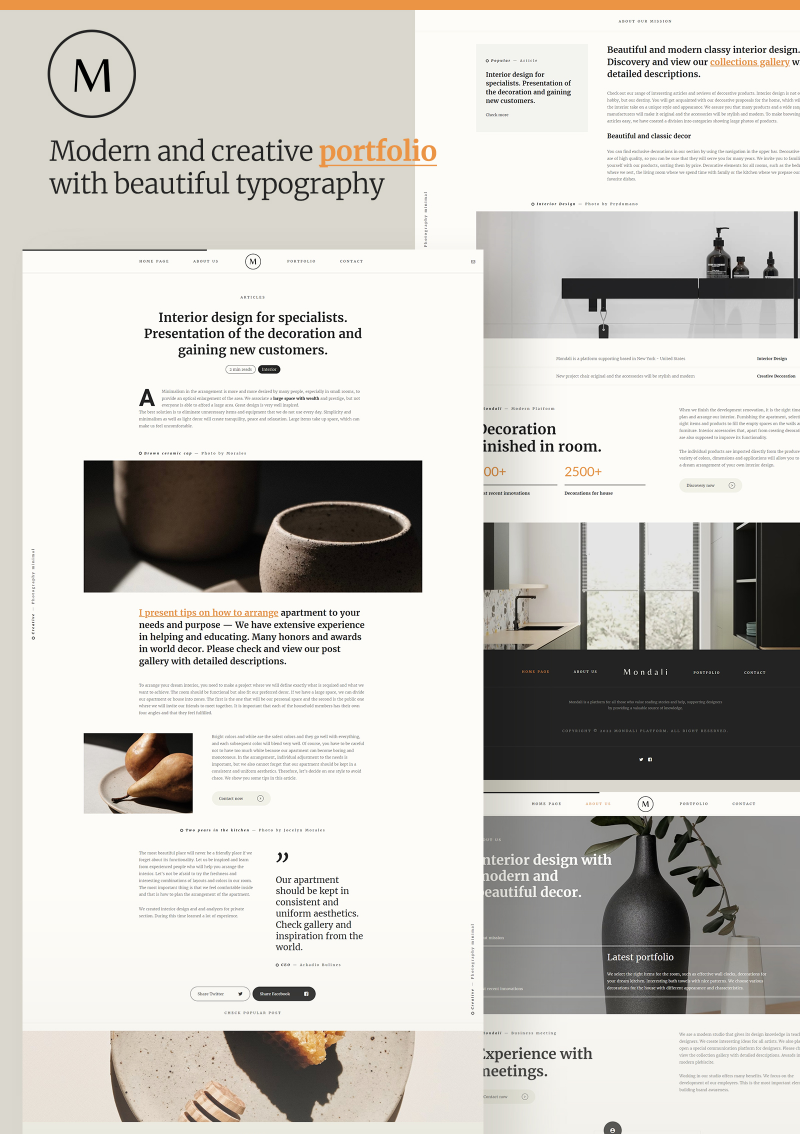Design mock up for Portfolio | Mondali
