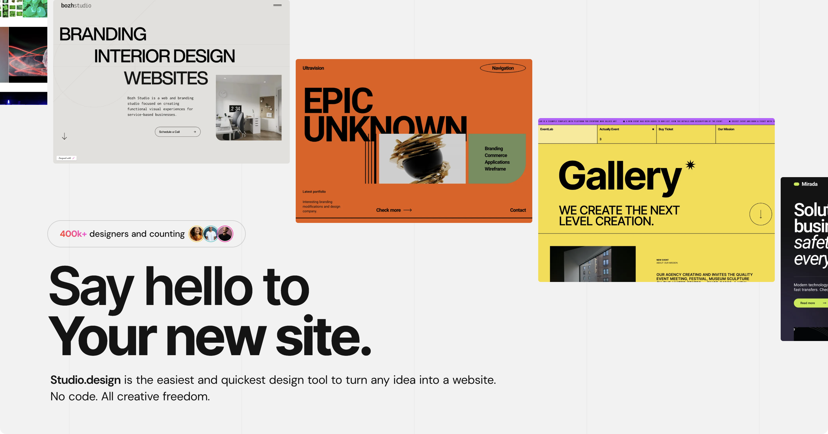 Studio the best free website builder for designers