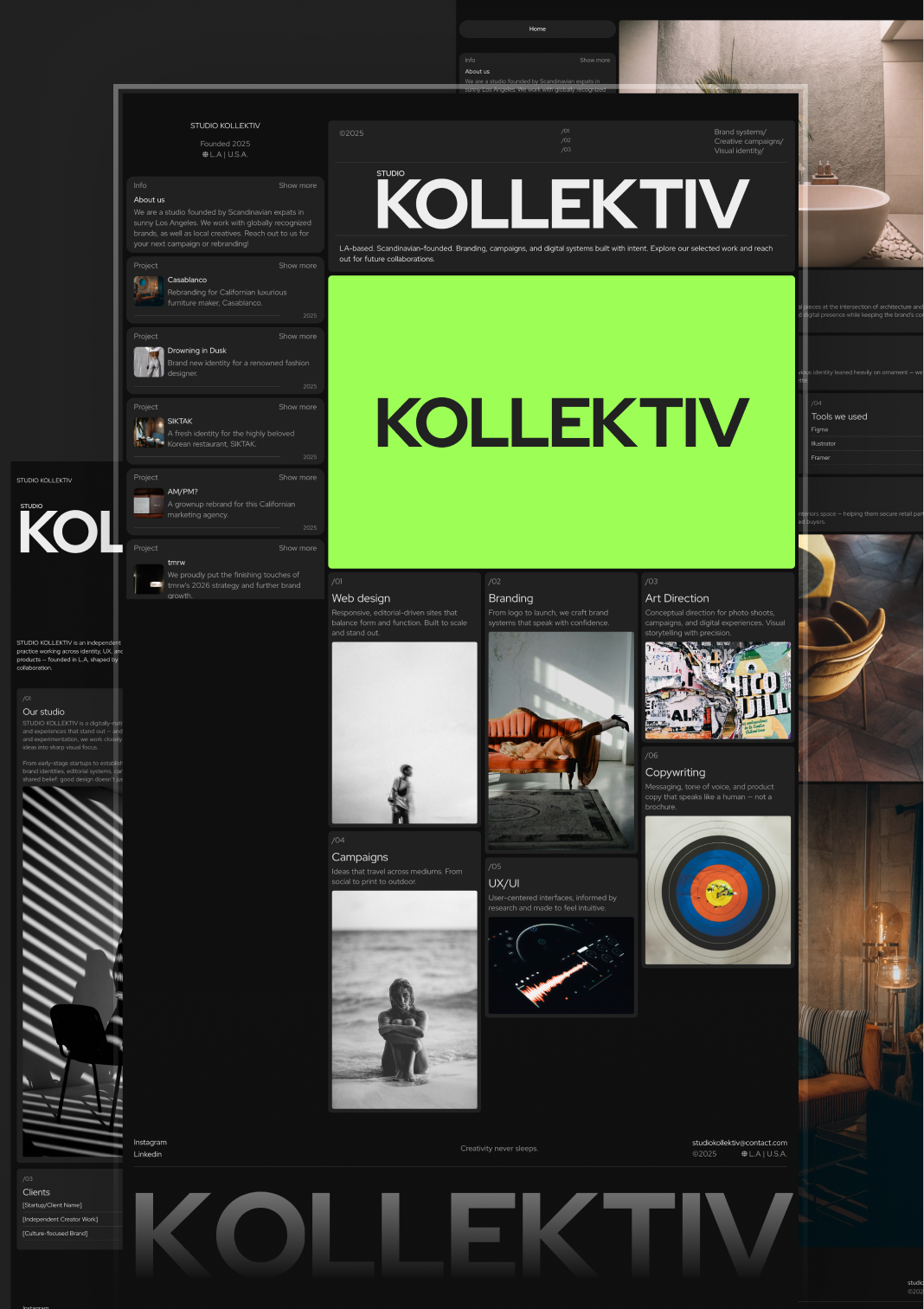 Design mock up for KOLLEKTIV | Portfolio