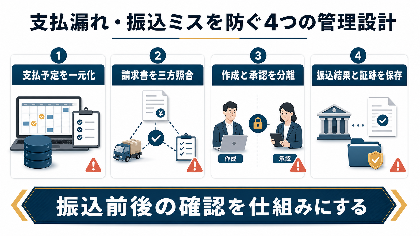 支払漏れ・振込ミスを防ぐ管理設計