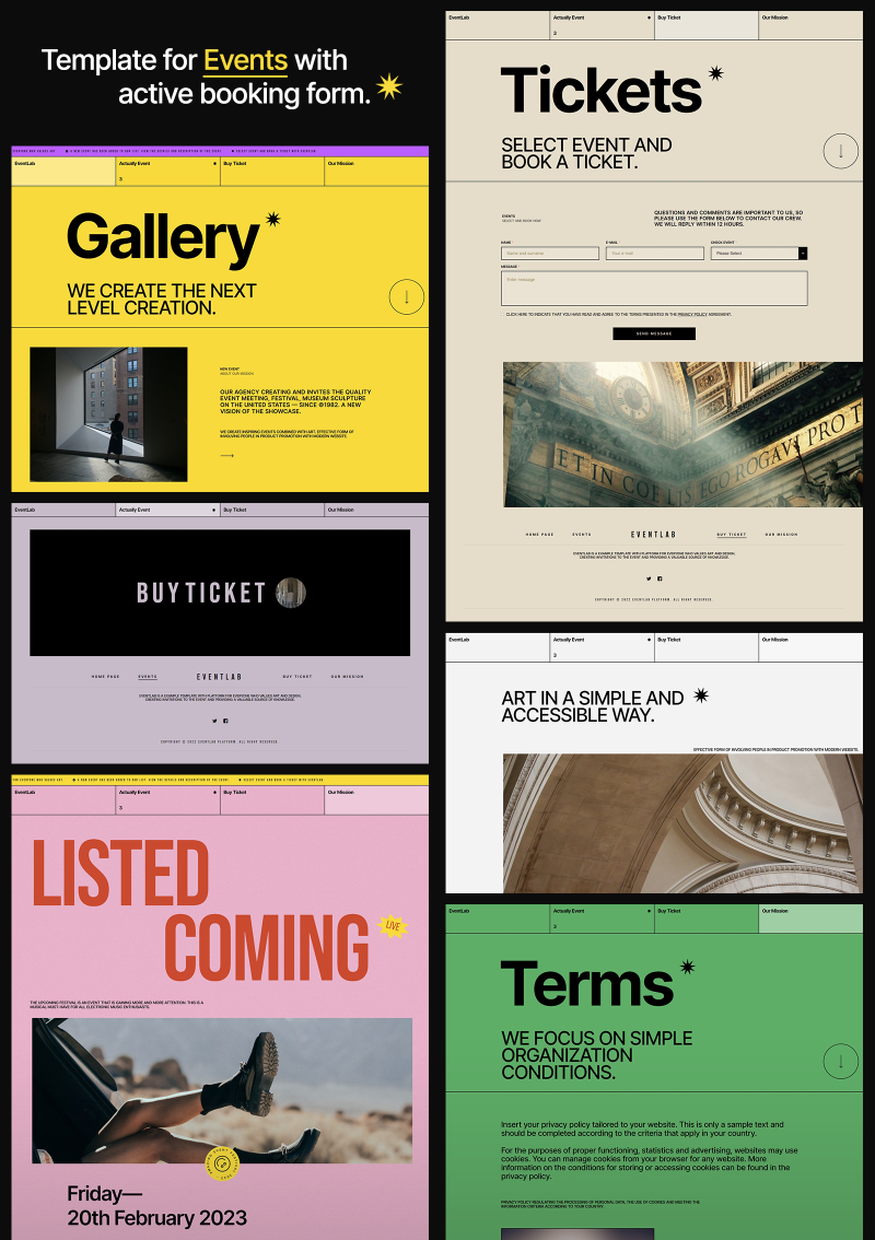 Design mock up for  Website | EventLab