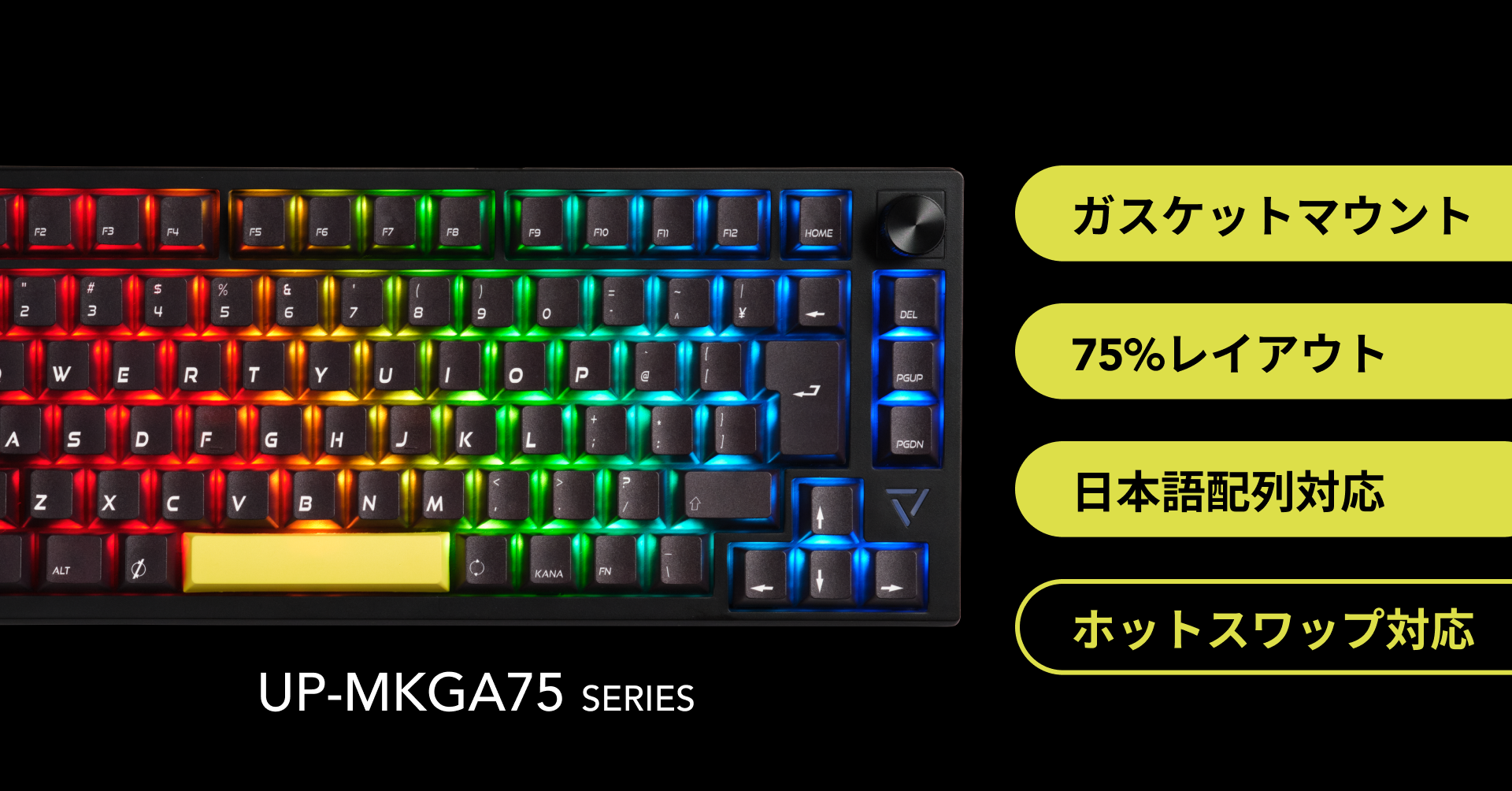 ガスケットマウント採用メカニカルキーボード「 UP-MKGA75 series」