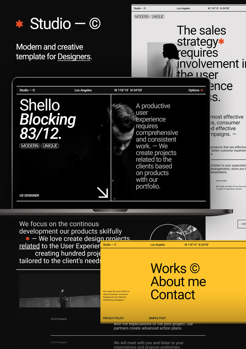 Design mock up for Portfolio | Studio