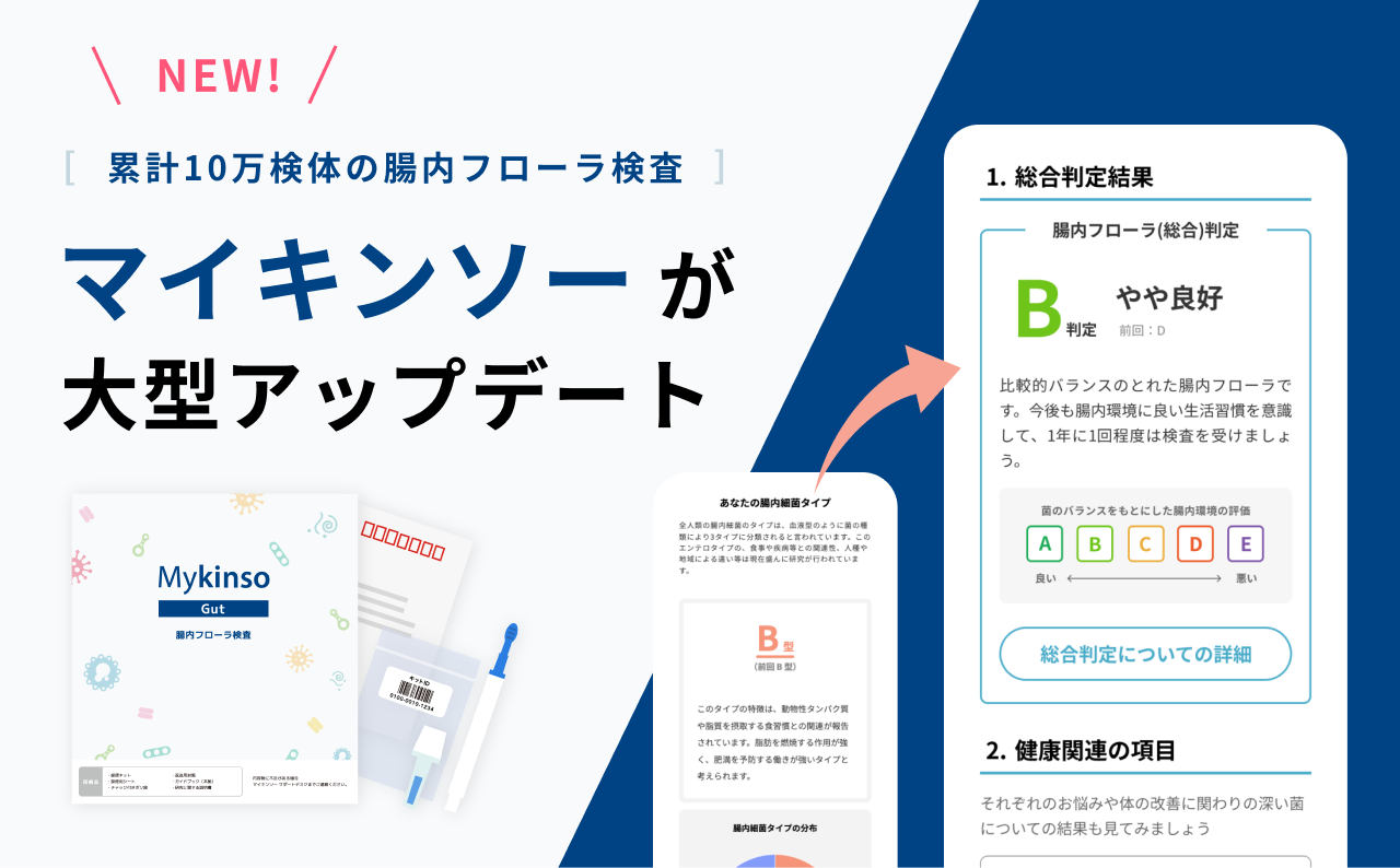 My kinso １つ 自宅でできる腸内フローラ検査サービス| Mykinso(マイキンソー)