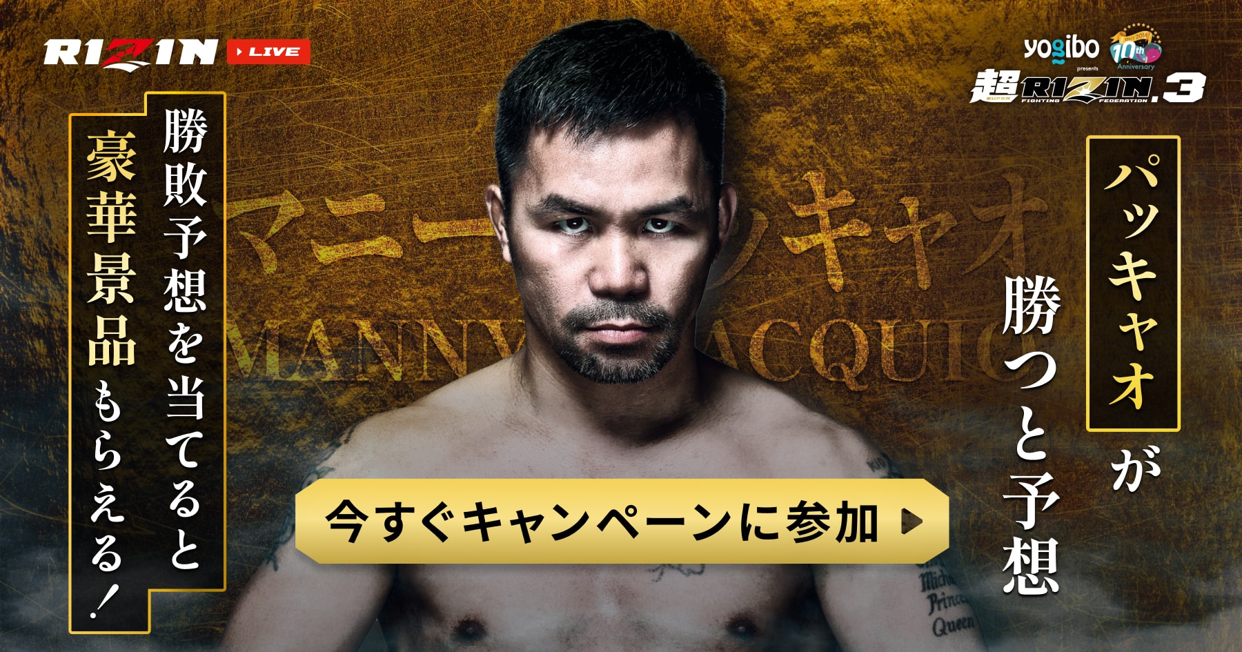 ライジン購入ページ 11/9（日）まで開催！出場選手サイン入りフォトパネルやTシャツが