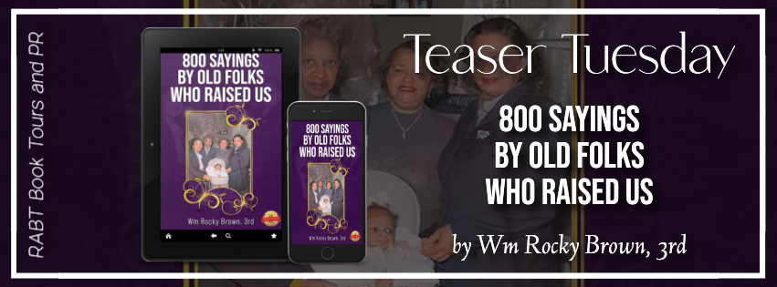 Teaser Tuesday: 800 Sayings by Old Folks Who Raised Us by Wn Rocky Brown, 3rd #teaser #excerpt #nonfiction #rabtbooktours @RABTBookTours 