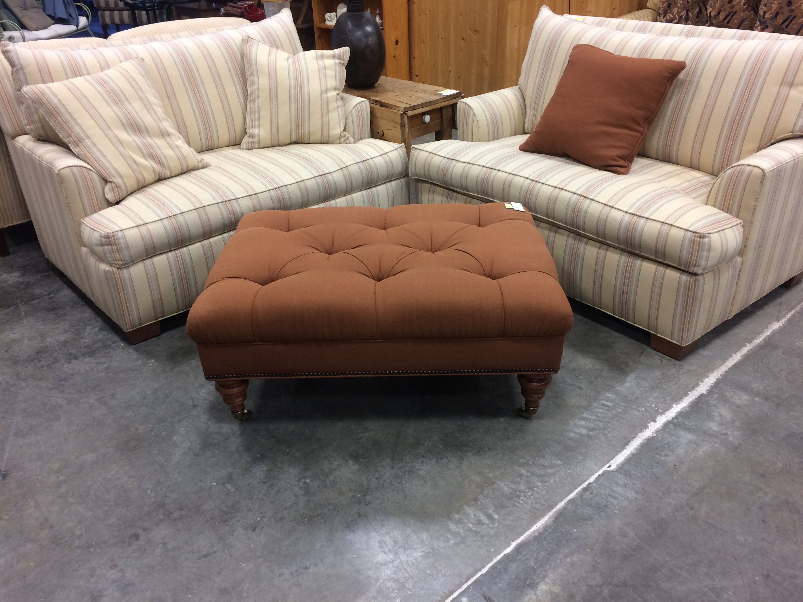 Ethan Allen Plaid Sofa - Round The House