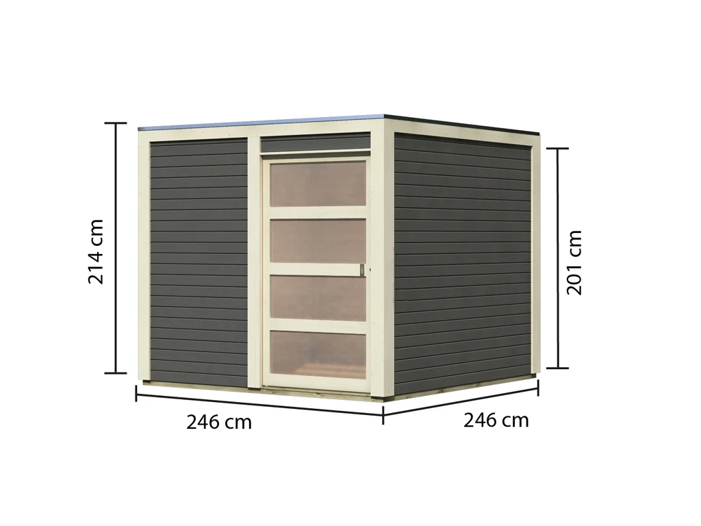 Gartenhaus Qubic/Cubino 19 mm terragrau Produktbild #5