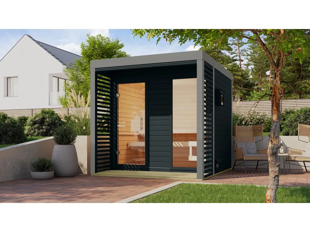 Saunahaus Ares 2 38 mm anthrazit - graualuminium