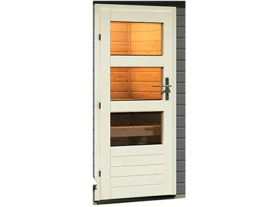 Gartensauna Norge 38 mm mit moderner Tür terragrau Produktbild #8