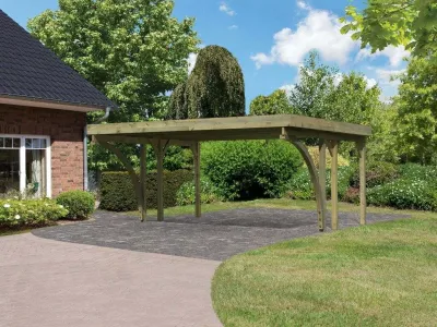 Carport Doppel 1 CLASSIC inkl. 2 Einfahrtsbögen Produktbild #1