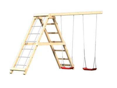 Spielturm Zubehör Doppelschaukelanbau Klettergerüst Produktbild #1