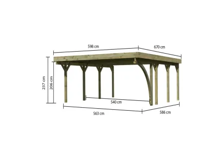 Carport Doppel 2 CLASSIC inkl. Einfahrtsbogen Produktbild #2