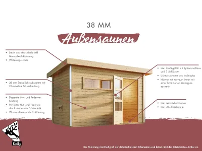 Saunahaus Bosse 1 naturbelassen mit Vorraum Produktbild #9