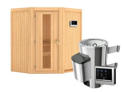 Sauna Systemsauna Tonja Energiespartür + Plug & Play Saunaofen mit externer Steuerung Produktbild #6