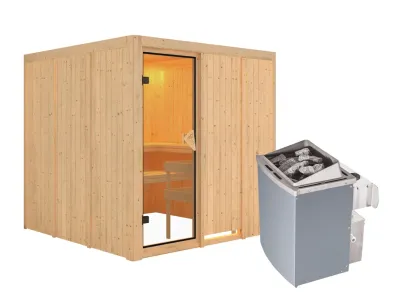 Systemsauna Rodin bronzierte Ganzglastür, inkl. 9 kW Saunaofen integr. Steuerung Produktbild #4