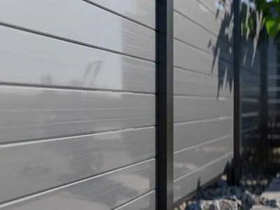 Gartenzaun Sichtschutzzaun PVC Stecksystem anthrazit Produktbild #4