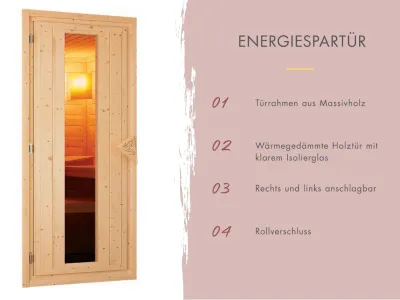 Saunahaus Hytti 6 mit Vorraum 38 mm naturbelassen Produktbild #14